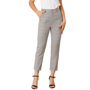 INSPIRE CHIC Women's High Waist Elastic Back Two Slant Pockets Office Work Ankle Pants - 1 of 4