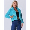 INSPIRE CHIC Women's Autumn Winter Cropped Notch Lapel Faux Fur Fluffy Jacket - 3 of 4