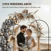 Metal Arch Backdrop Stand Set of 3, 7/6.5/6 ft Wedding Arch Frame, Balloon Backdrop Arch Stand Set for Birthday Party, Bridal Shower, Graduation - 4 of 4