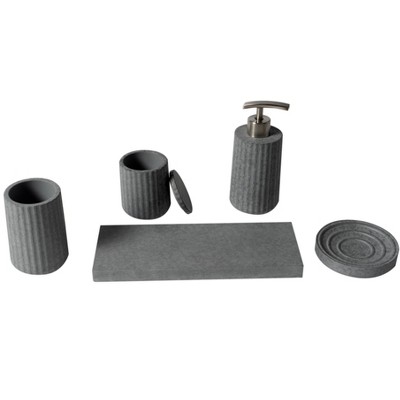 ALFI ABCO1001 5 Piece Solid Concrete Gray Matte Bathroom Accessory Set