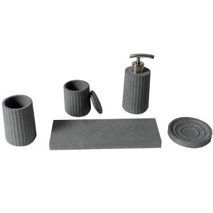 ALFI ABCO1001 5 Piece Solid Concrete Gray Matte Bathroom Accessory Set - 1 of 4