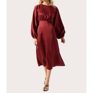 Women's Chateau Satin Dolman Sleeve Midi Dress - SUGARLIPS - 1 of 2