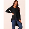 Seta T Women's High Low Tops Long Sleeve Irregular Hem Casual Blouse Tops - 2 of 4