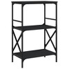 vidaXL Bookcase 3-Tier Black 23.2 in.x13.8 in.x35.6 in. Engineered Wood - 2 of 4