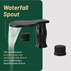 Cobbe Bathroom Faucet 3-Hole Bathroom Sink Faucet with Waterfall Spout 2-Handle Matte Black - 4 of 4