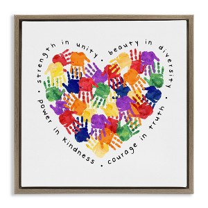 Stupell Industries Strength In Unity Handprint Heart, 25" x 25" - 1 of 4