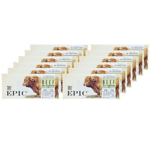 Epic - Beef Bar - Apple Uncured Bacon - Case of 12-1.3 OZ, Case of 12 - 1.3  OZ each - Jay C Food Stores