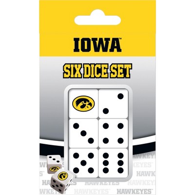 MasterPieces Officially Licensed NCAA Iowa Hawkeyes - 6 Piece D6 Gaming Dice Set Ages 6 and Up