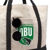 Oklahoma Baptist University Primary Logo Canvas Tote Bag With External Pocket, Reusable Shoulder Bag for Shopping, School, Beach, Black - 2 of 4