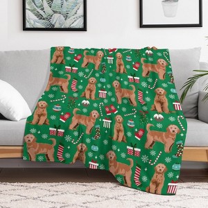Christmas Goldendoodle Christmas Throw Blanket Soft Fleece Christmas Blanket Cozy Flannel Throw for Couch Bed 40x50 inches - 1 of 1