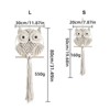Aoibox Owl Macrame Wall Hanging Hand Woven Boho Tapestry Wall Decor for Bedroom Living Room Nursery Beige Small - 2 of 4