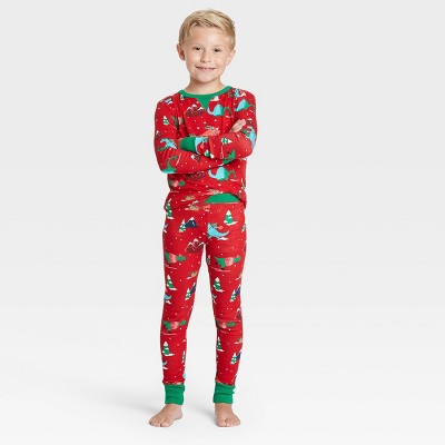 Kids' Holiday Dino Print Matching Family Pajama Set - Wondershop™ Red 4