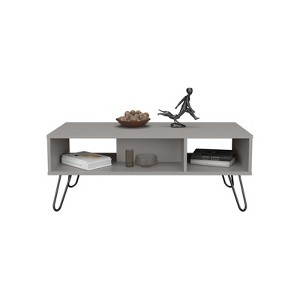 SEVOBAL Coffee Tables Stylish Modern Coffee Table with Two Open Shelves and Sturdy Legs for Living Room, White, 17.7"*39.8"*15.7" - 1 of 4