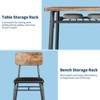 Dining Table Set for 4 with Storage Rack, 5-Piece Kitchen Table and Upholstered Chairs of 4, Tabletop & Heavy-Duty - 4 of 4