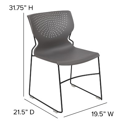 Hercules 661 lb. Capacity Gray Full Back Stacking Metal Chair