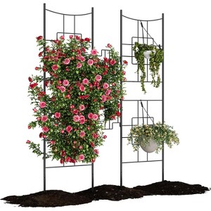 Garden Trellis, 11x55 Inch Rustproof Metal Trellis for Climbing Plants, Roses, Vines, Flowers – Outdoor & Potted Plant Support - 1 of 4