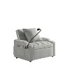 35.8 In. 3-in-1 Sofa Bed, Convertible Sleeper Chair Sofa Bed Gray - 3 of 4