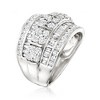 Ross-Simons 2.00 ct. t.w. Round and Baguette Diamond Multi-Row Ring in 14kt White Gold - 3 of 4