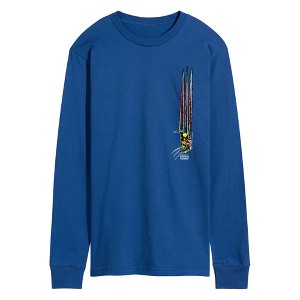 Men's X-Men Wolverine Scratch Long Sleeve Graphic T-Shirt - Royal