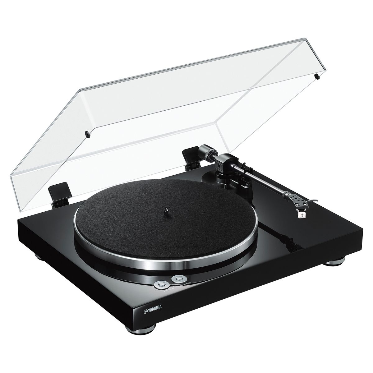 Yamaha® 2-Speed Belt-Drive Manual Turntable with Phono Preamp/Phono Output, Hinged Dust Cover, and 45-RPM Adapter, TT-S303
