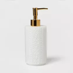 Carved Alabaster Resin Soap Pump White - Threshold™