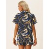Allegra K Women's Floral Tropical Vacation Beach Hawaiian Button Down Shirt and Short Set - 4 of 4