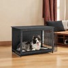 Modern Dog Crate Furniture , End Table, for Small Dogs up to 70 lb - Stylish Kennel with Removable Tray, Double Doors - 4 of 4
