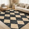 8x10ft Black Washable Geometric Checkered Rug - Non-Slip Stain Resistant Soft Rug, & Pet-Friendly Carpet for Living Room Bedroom Classroom Office - 3 of 4