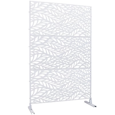 Grungis 76" H×48" W Freestanding Privacy Fence,Metal Outdoor Privacy Screen for Balcony,Patio,Garden