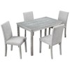 NicBex 5-Piece Counter Height Dining Set, Wooden Kitchen Table with Acrylic Crystal Trim & 4 Upholstered Chairs, Table Set, Dining Chairs Set - 4 of 4