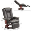 CIPACHO Modern RV Recliner Chair PU Leather Swivel Recliner Armchair with Footrest for Living Room Black - 2 of 4