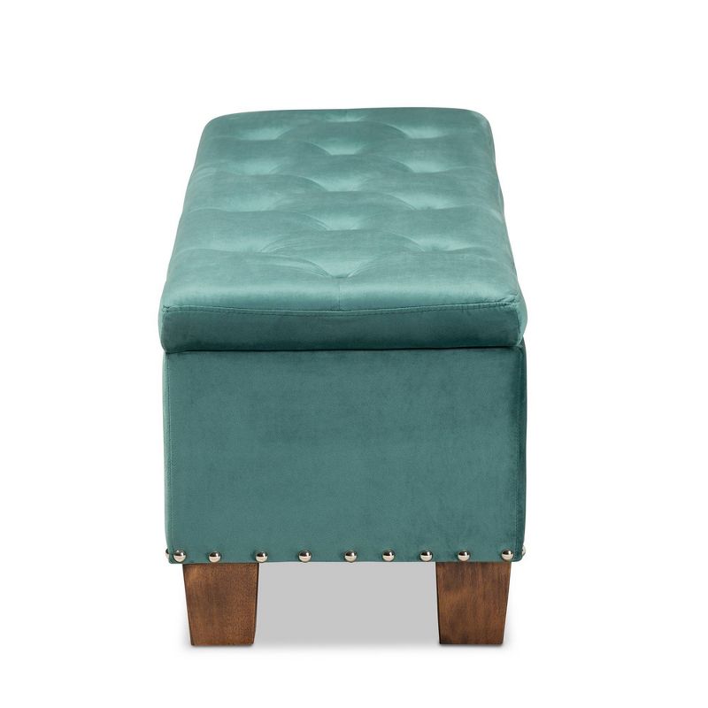 Hannah Velvet Upholstered Button Tufted Storage Ottoman Bench -  Baxton Studio, 5 of 12