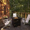 Flash Furniture Outdoor 50,000 BTU Black 28"Square Metal Fire Pit Table with Lid and Lava Rock - image 2 of 4