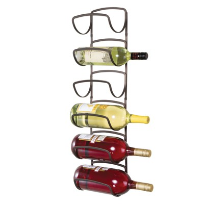 Industial Wall Mounted Wine Ack With Bottle Ack -Black