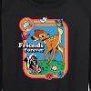 Women's - Bambi - Friends Forever Forest Animals Lightweight French Terry Wide Neck Long Sleeve Shirt - 2 of 4