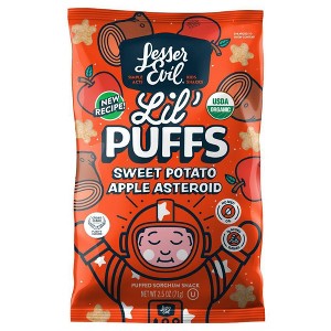 LesserEvil Lil' Puff Sweet Potato Apple Asteroids Baby Food - 2.5oz - 1 of 2