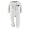 The Peanutshell Pink Balletcore Footed Baby Sleepers for Girls, 3 Pack - 3 of 4