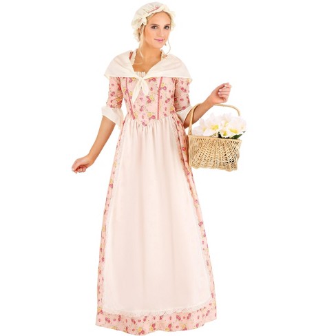 HalloweenCostumes.com Small Women Colonial Dress Women's Costume, White/Pink