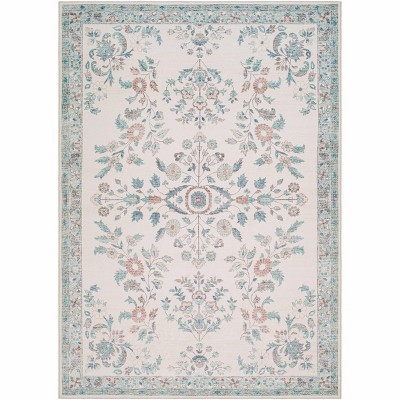 Hauteloom Meyly Pink & Green Washable Area Rug