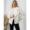 Women's Shearling Jacket with Denim and Faux Leather Panels, Zipper Closure, Stylish and Warm Coat for Fall and Winter - 2 of 4
