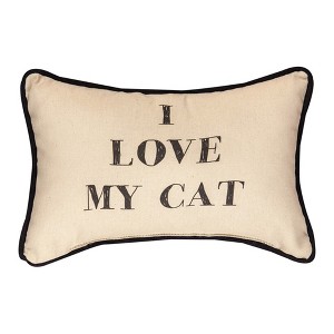Plush Word Pillow 12.5x8" – I Love My Cat Design by Manual Woodworkers and Weavers - 1 of 3