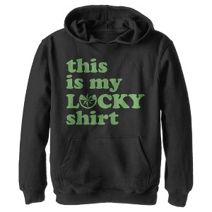 Boy's Marvel Captain Marvel St. Patrick's Day This Is My lucky Shirt Pull Over Hoodie - 1 of 4