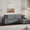 96" XL Striped Corduroy Sectional Sofa – L-Shaped Deep Seat Couch for Living Room/Apartment/Mall - 2 of 4