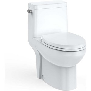 One Piece Toilet with Side-Press Dual Flush, Elongated Standard Height Ceramic Toilet for Bathroom - 1 of 4