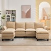 HYLEORY 100.79'' Width Modern Linen Flannel Fabric U-Shaped Sectional Sofa with Ottoman for living room - 2 of 4