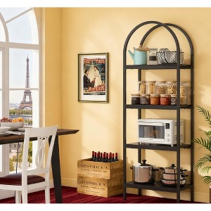 Gulches 4-Tier/5-Tier Bookshelf, Arched Bookcase Display Rack for Home Decor - 1 of 4