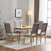 MAYEERTY Set of 4 French Country Dining Chairs, Cane Backrest Upholstered Seat Fluted Legs Rubberwood Frame, Kitchen Dining Room - 3 of 4