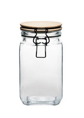 Amici Home Stockholm Glass Round Canister, Food Safe, Push Top Lid with  Gasket, Airtight, For Storage, Dry Goods Container, 36-ounces, Artisan