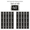 Big Dot of Happiness Adult 60th Birthday - Gold - Mini Candy Bar Wrapper Stickers - Birthday Party Small Favors - 40 Count - 3 of 4