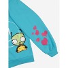 Invader Zim Gir & Zim Long Sleeve Blue Zip-Up Hoodie - 4 of 4